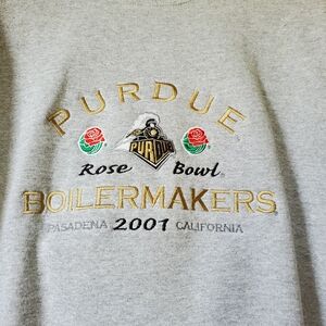 Boilermakers 2001 Rose Bowl Gray Crewneck Sweatshirt